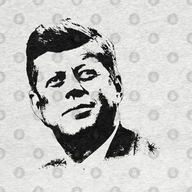 John F. Kennedy Portrait Pop Art Black White by phatvo